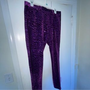 Men’s ASOS Purple Sequin Skinny Dress Pants